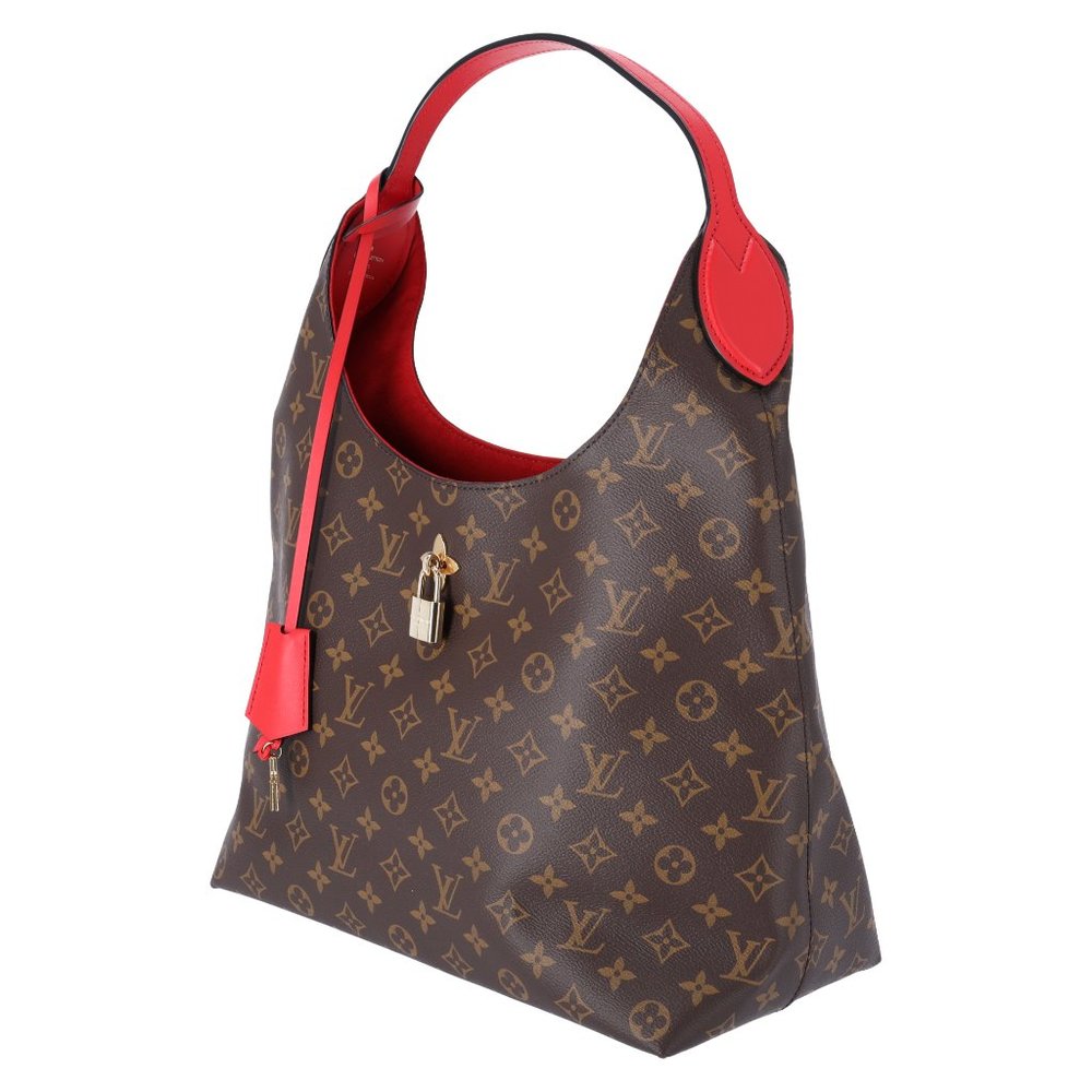 Louis Vuitton M43630 Flower Hobo Shoulder Bag Brown Monogram Red - Picture 13 of 16